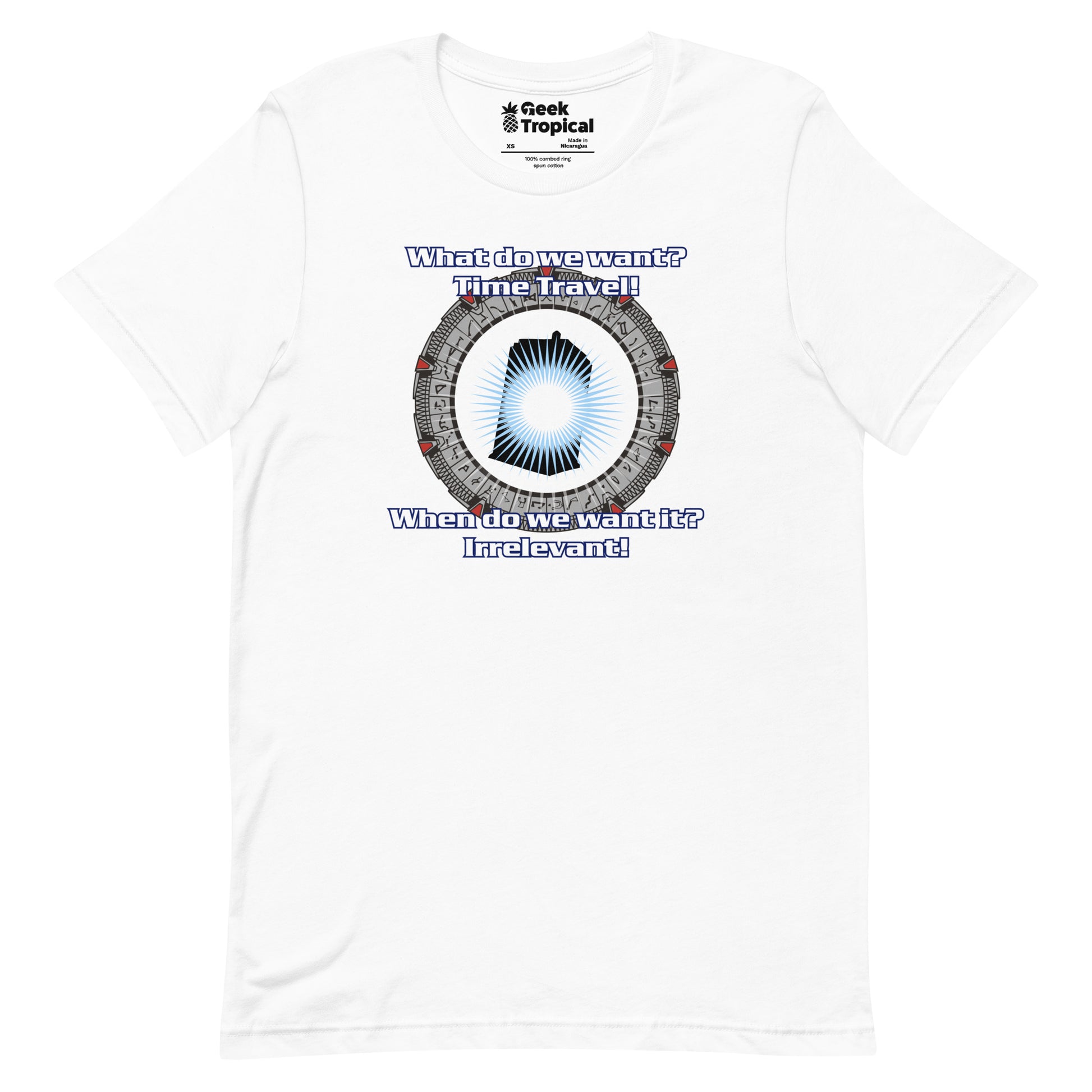 Time Travel T-shirt Geek Nerd Advertise to Meta FLOW DESC WRITING Off World Designs