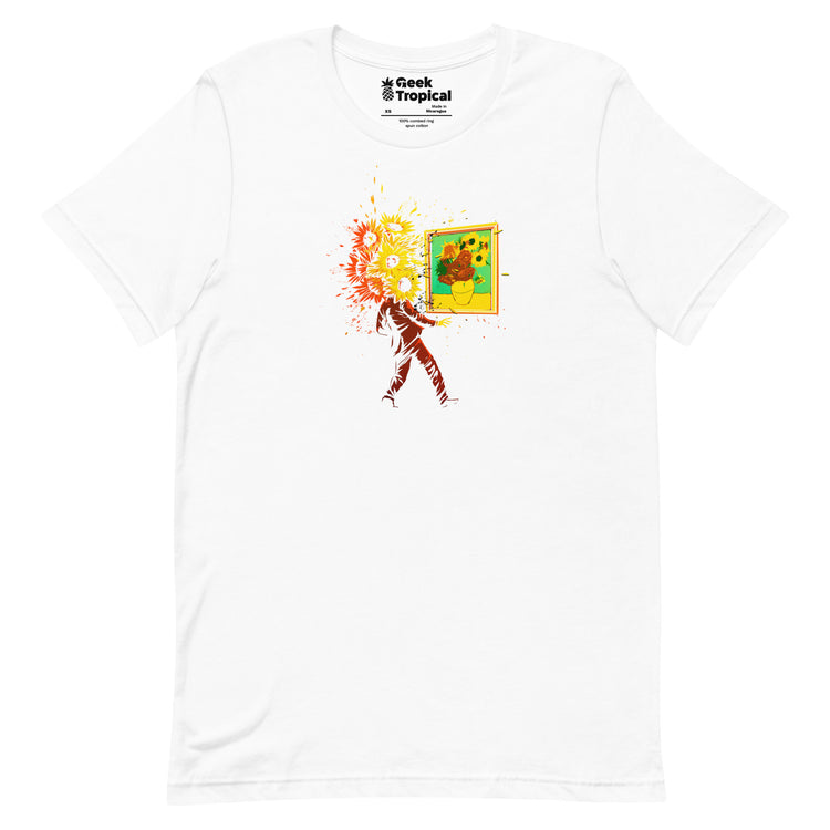 Van Gogh's Sunflowers T-Shirt Geek Nerd Advertise to Meta Botany Print Design by Tobe Fonseca