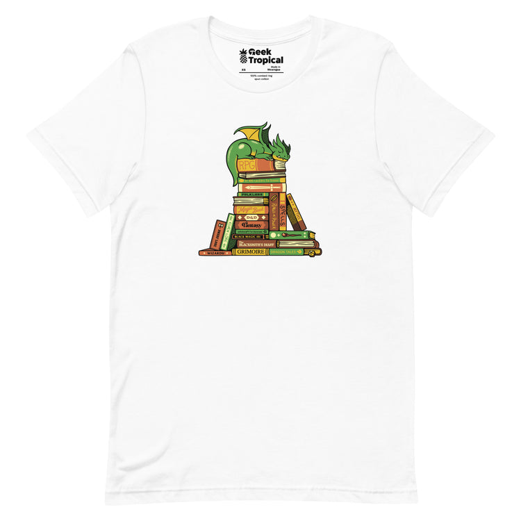 Treasure Hoarder Dragon Dark T-Shirt Geek Nerd Advertise to Meta Book Prints Design by Tobe Fonseca
