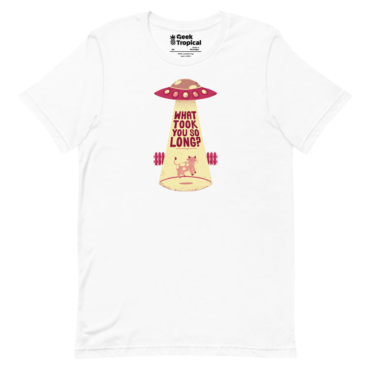 Why Did You Took So Long Alien Funny Viva Magenta T-Shirt Geek Nerd Advertise to Meta Design by Tobe Fonseca FLOW DESC WRITING