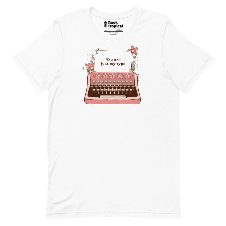 You Are Just My Type Floral Typewriter T-Shirt Geek Nerd Advertise to Meta Design by Tobe Fonseca FLOW DESC WRITING