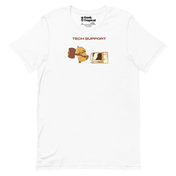 Tech Support Funny Duck Light T-Shirt Geek Nerd Advertise to Meta Animal Patterns computer print