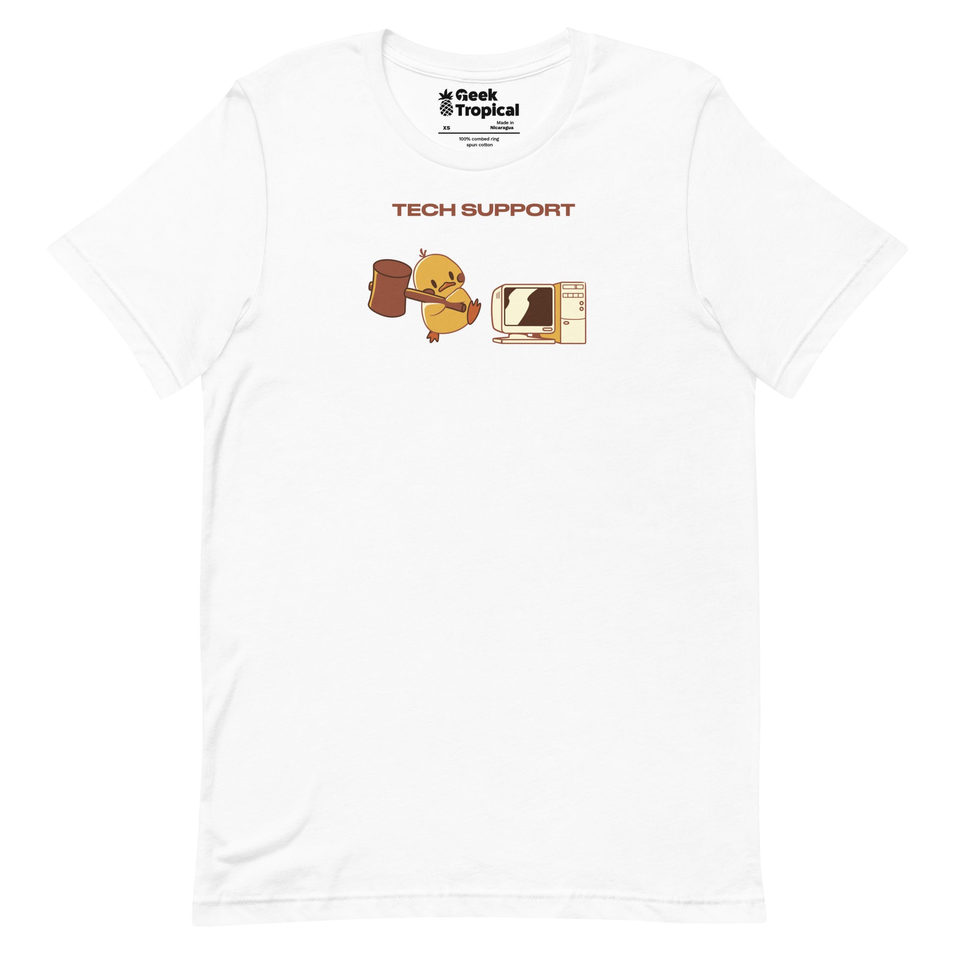 Tech Support Funny Duck Light T-Shirt Geek Nerd Advertise to Meta Animal Patterns computer print