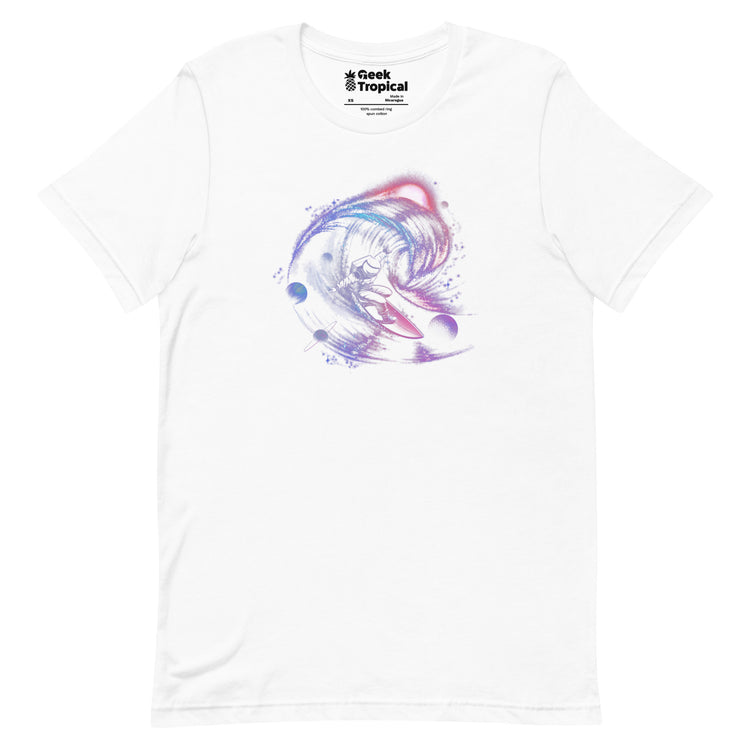 Surfing The Universe Gravity T-Shirt Geek Nerd Advertise to Meta Design by Tobe Fonseca FLOW DESC WRITING