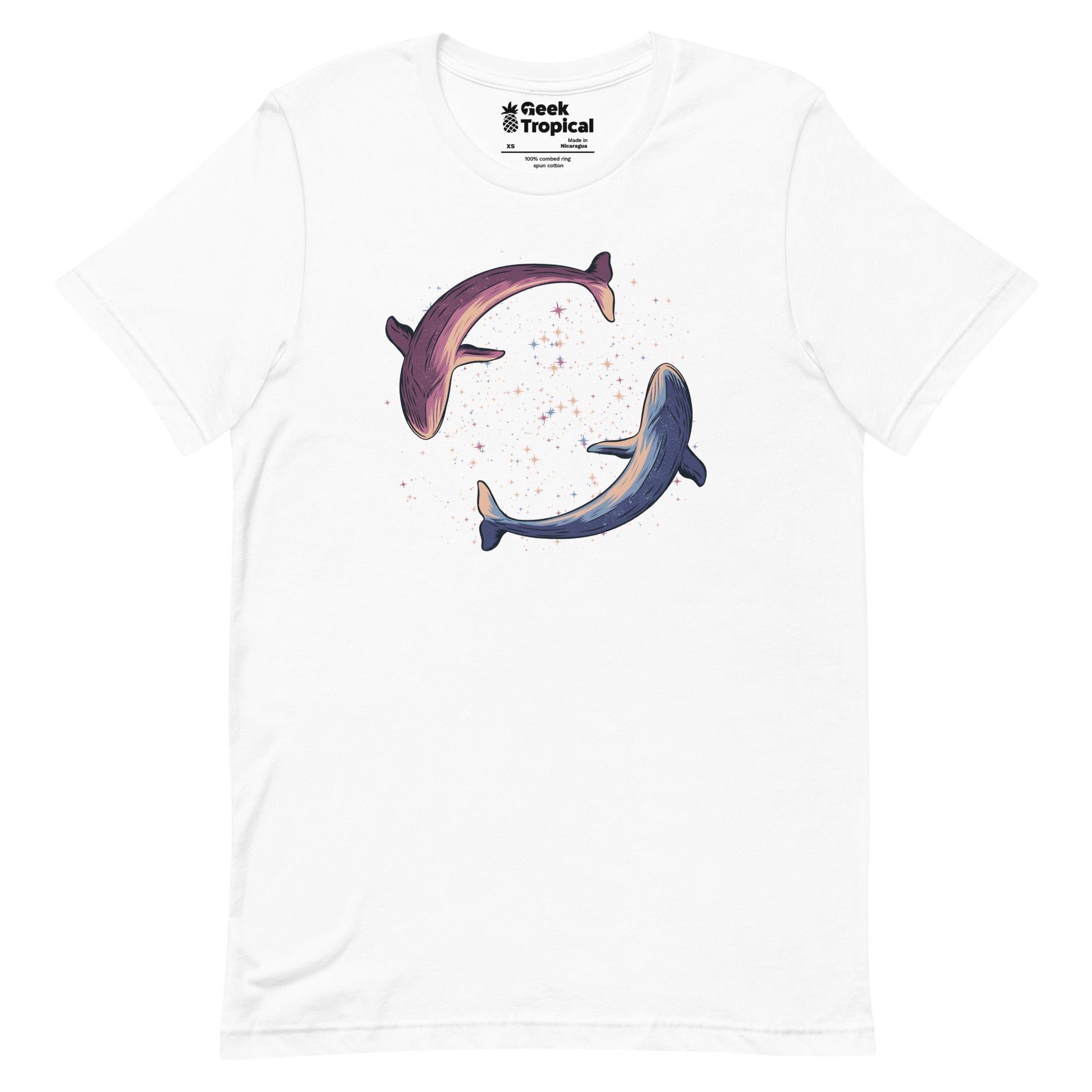 Stars of Sea Whale Astronaut T-Shirt Geek Nerd Advertise to Meta Animal Patterns Design by Tobe Fonseca
