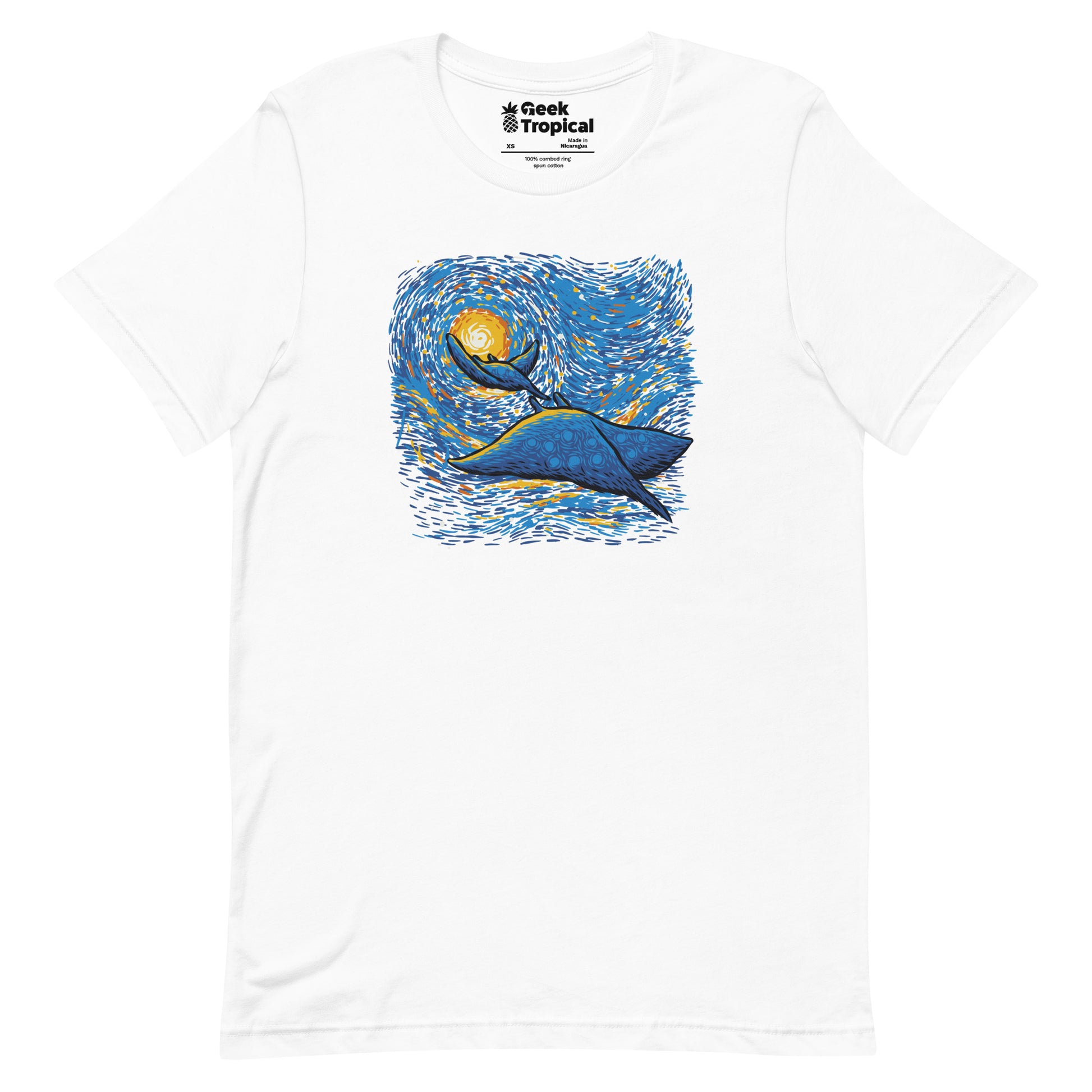 Starry Sky Sea Manta Ray T-Shirt Geek Nerd Advertise to Meta Animal Patterns Design by Tobe Fonseca