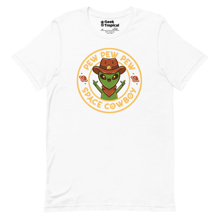 Space Cowboy Funny Alien Brown T-Shirt Geek Nerd Advertise to Meta Design by Tobe Fonseca FLOW DESC WRITING