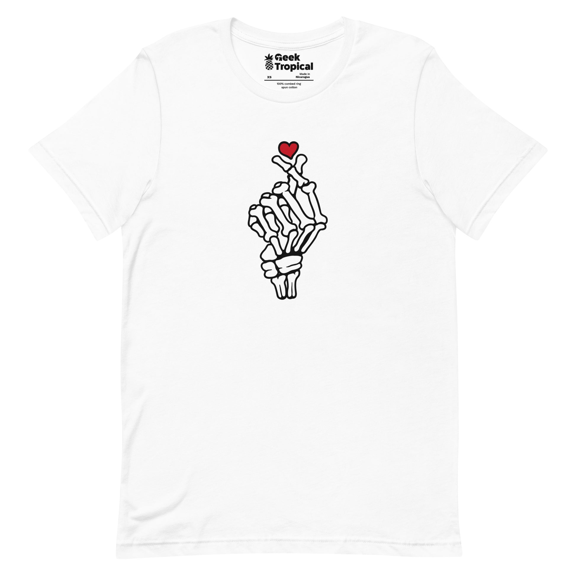 Skeleton Heart Hand T-Shirt Geek Nerd Advertise to Meta Design by Tobe Fonseca FLOW DESC WRITING