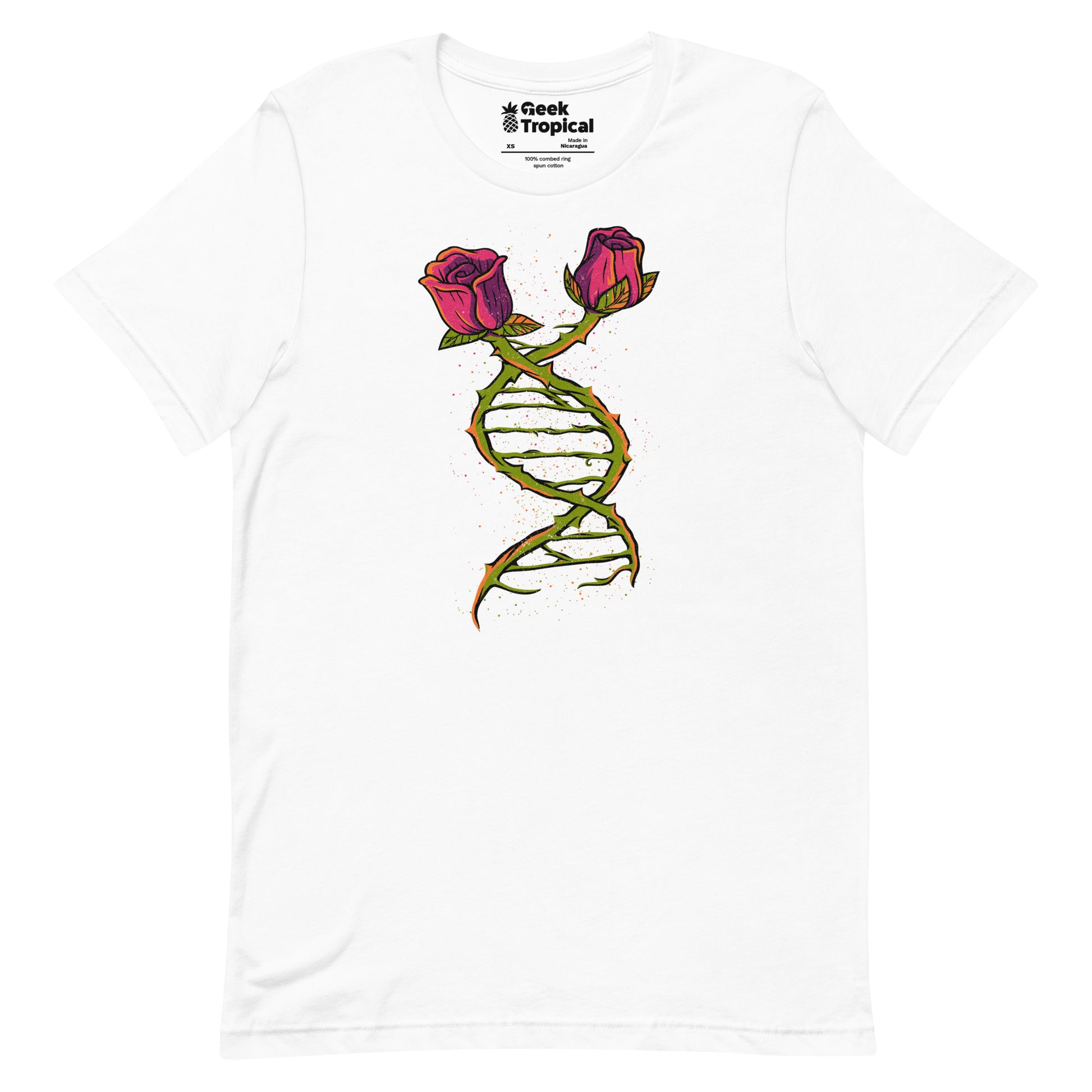 Flower DNA T-Shirt Geek Nerd Advertise to Meta Botany Print Design by Tobe Fonseca