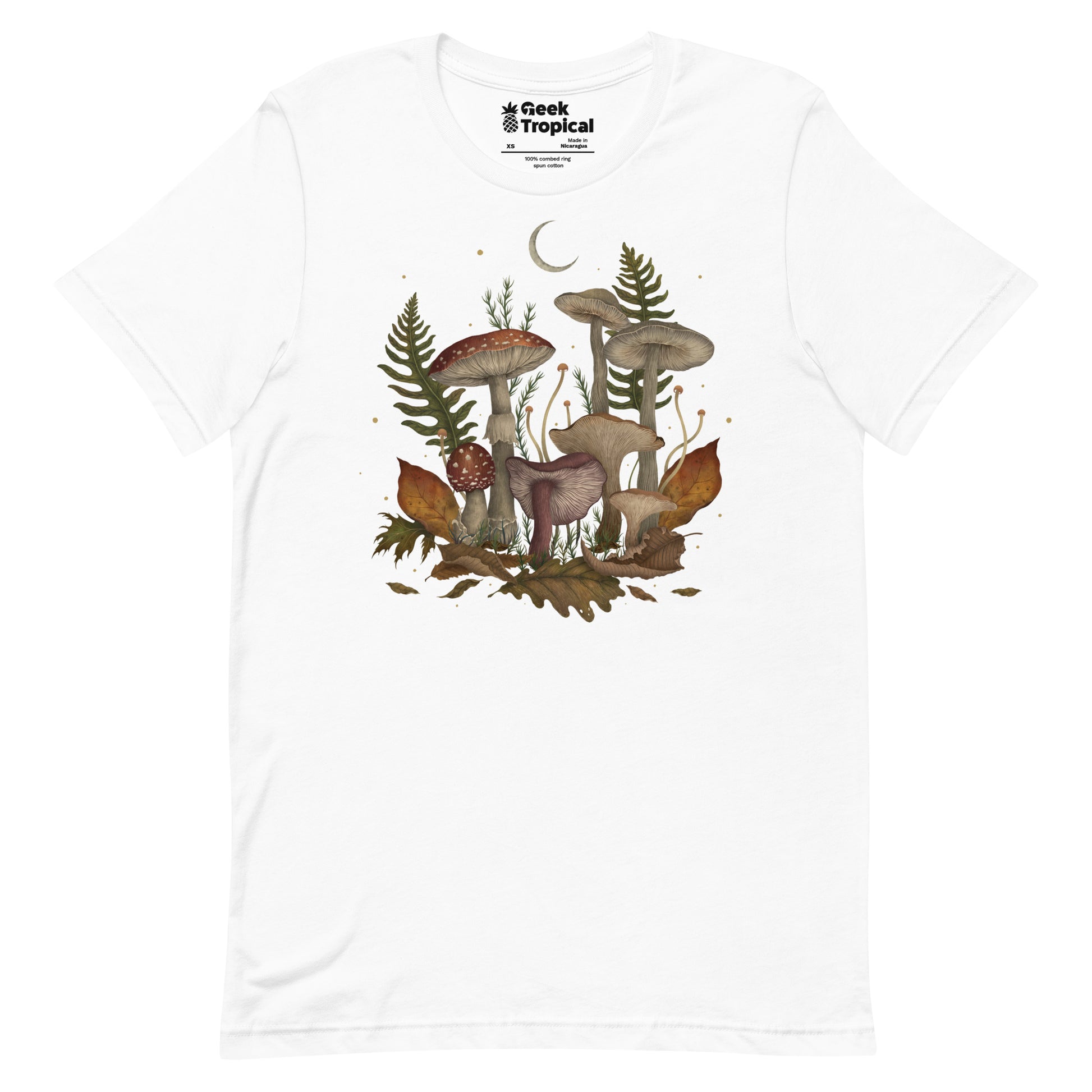 Autumn Mushrooms T-Shirt Geek Nerd Advertise to Meta Botany Print Design by Episodic Drawing