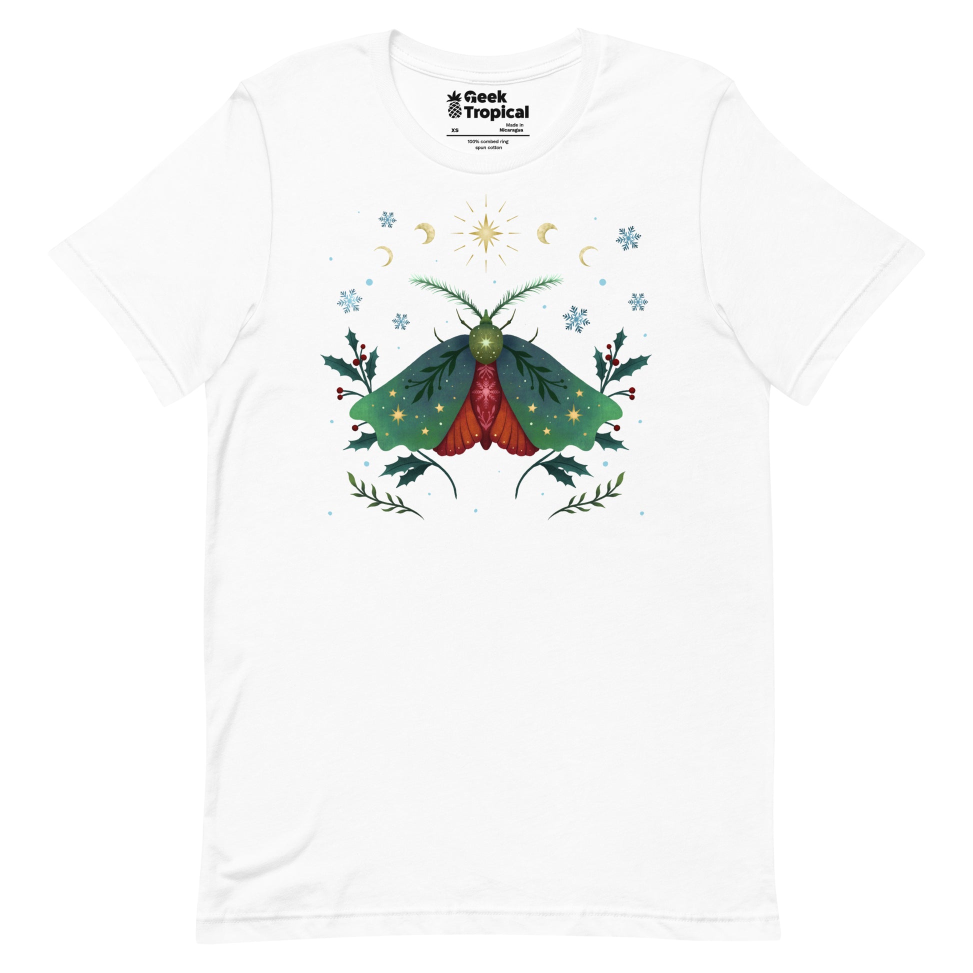 Christmas Moth T-Shirt Geek Nerd Advertise to Meta Animal Patterns Christmas Print