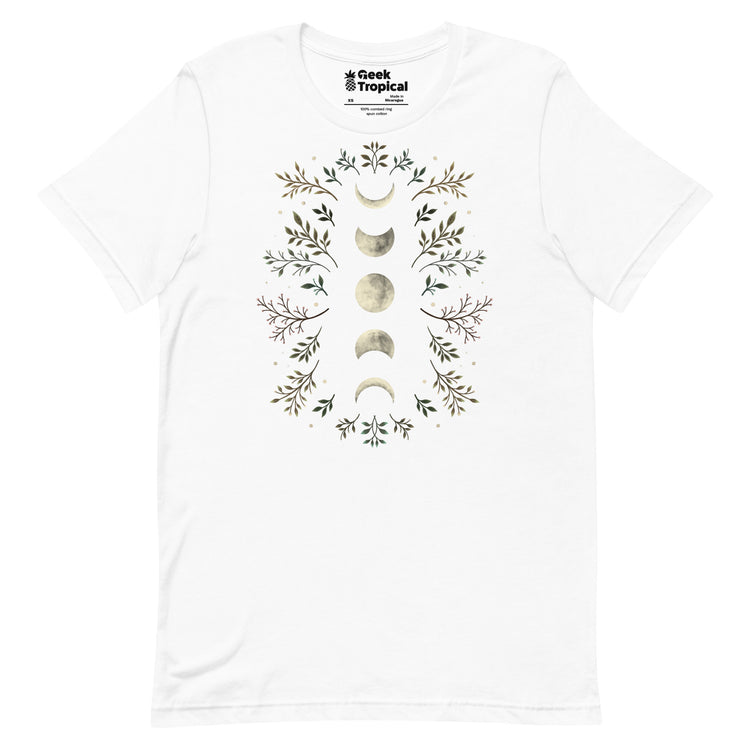 Moonlight Garden Olive T-Shirt Geek Nerd Advertise to Meta Botany Print Design by Episodic Drawing