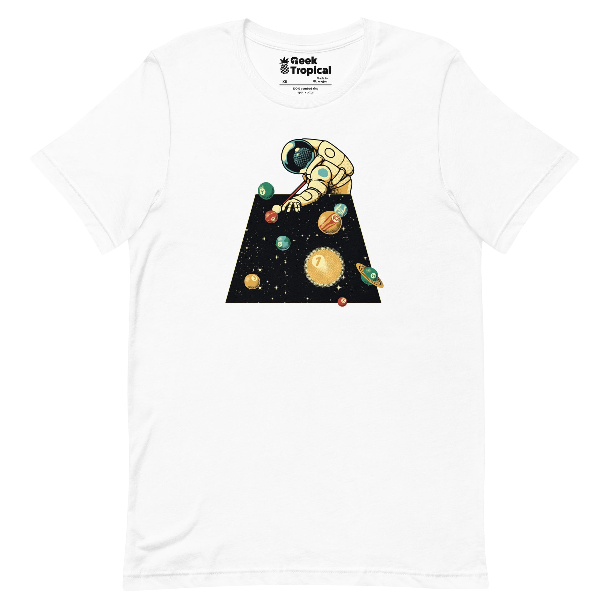 Billiard Ball Solar System T-Shirt Geek Nerd Advertise to Meta Design by Tobe Fonseca FLOW DESC WRITING