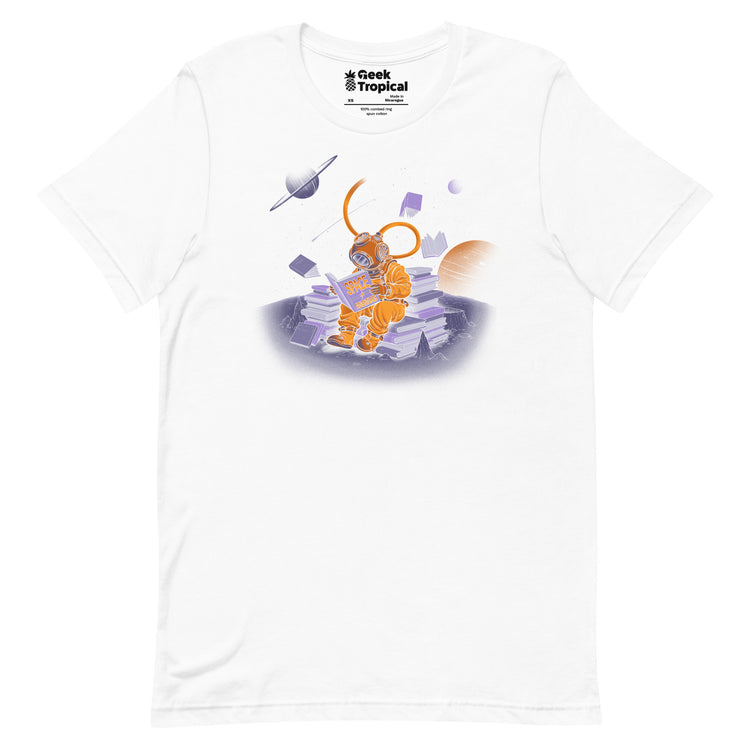 A Reader Lives A Thousand Lives - Diving Dress Space Adventures T-Shirt Geek Nerd Advertise to Meta Book Prints Design by Tobe Fonseca