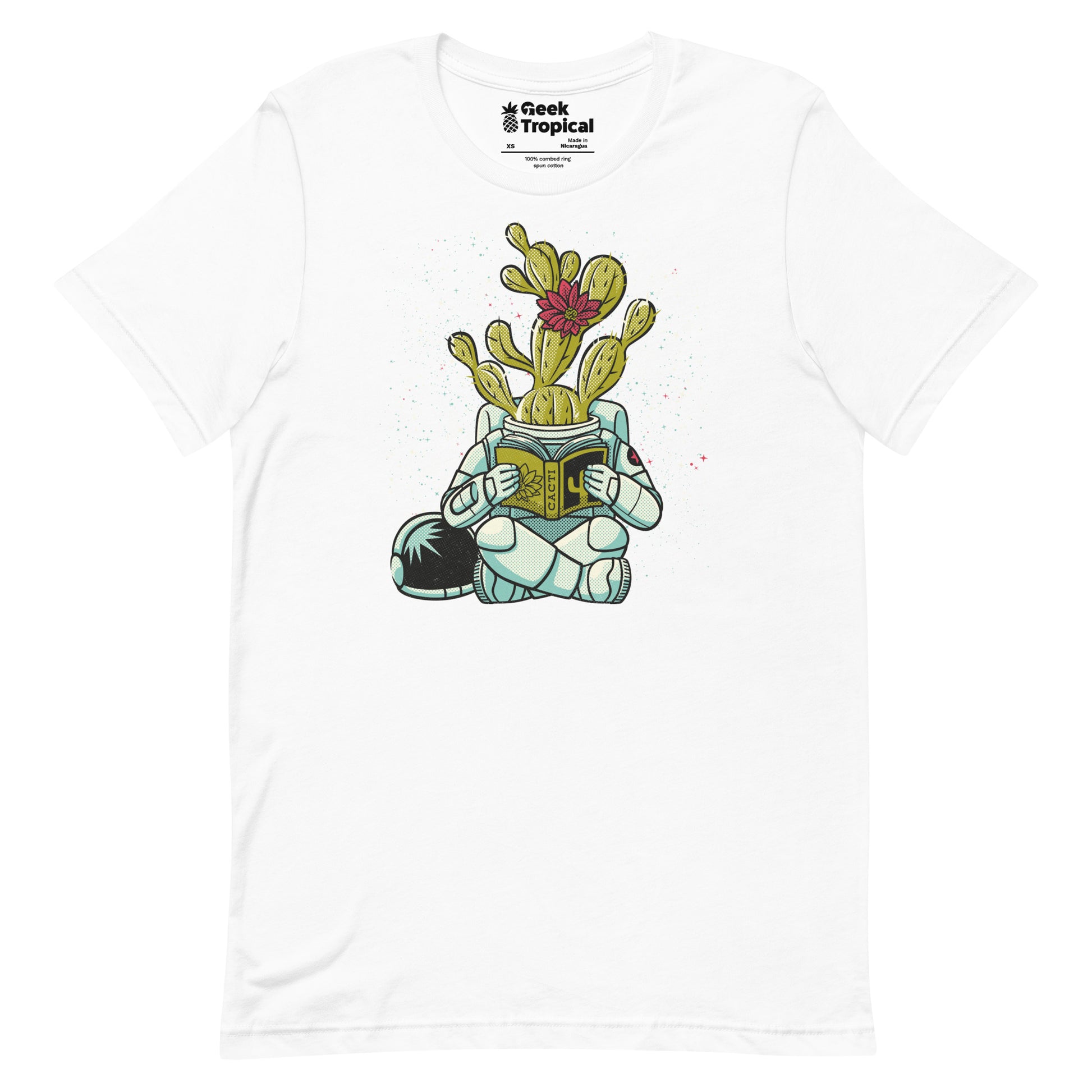 Astronaut Cactus Succulent T-Shirt Geek Nerd Advertise to Meta Botany Print Design by Tobe Fonseca
