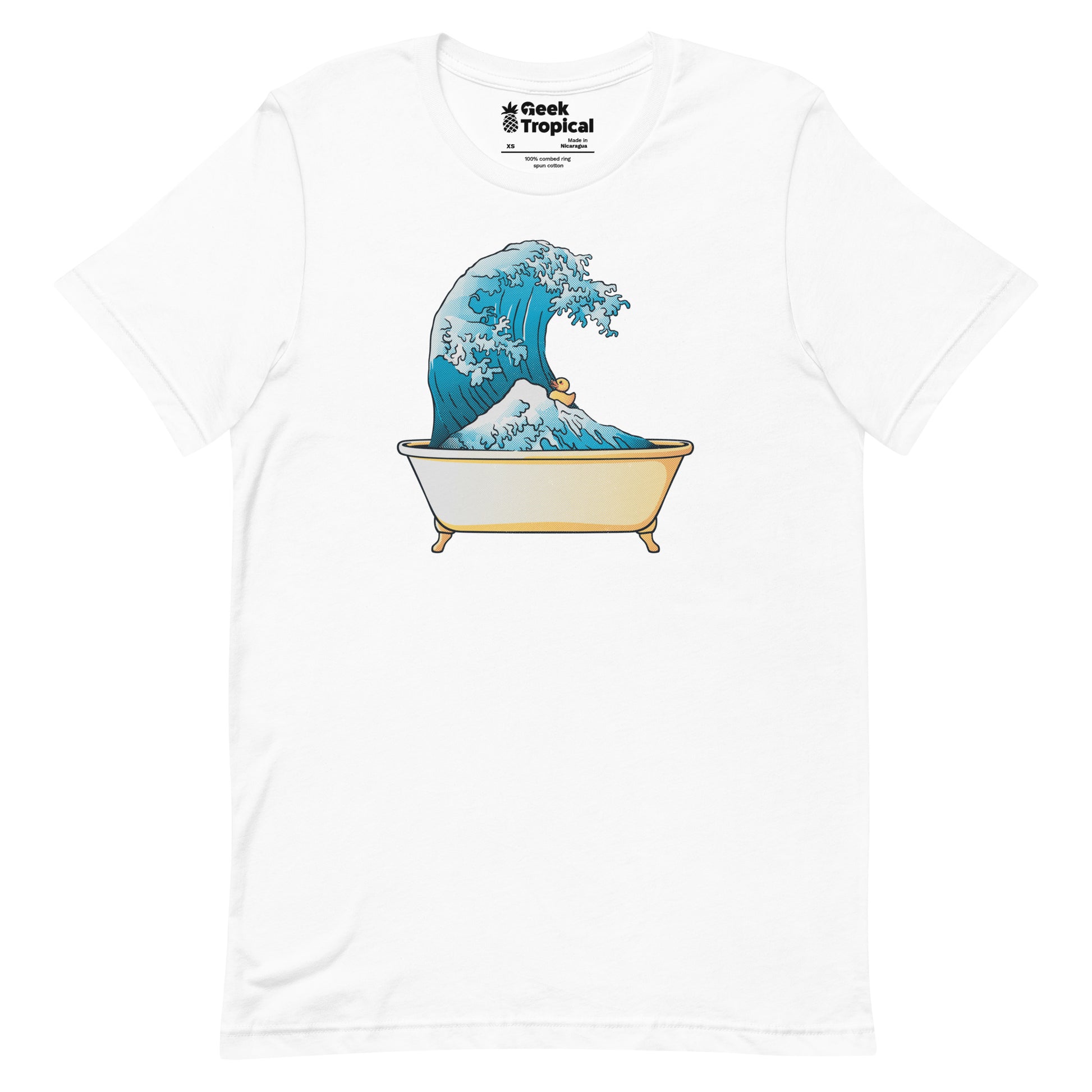 Bathtub Kanagawa Wave T-shirt Geek Nerd Advertise to Meta Design by Tobe Fonseca Funny Prints