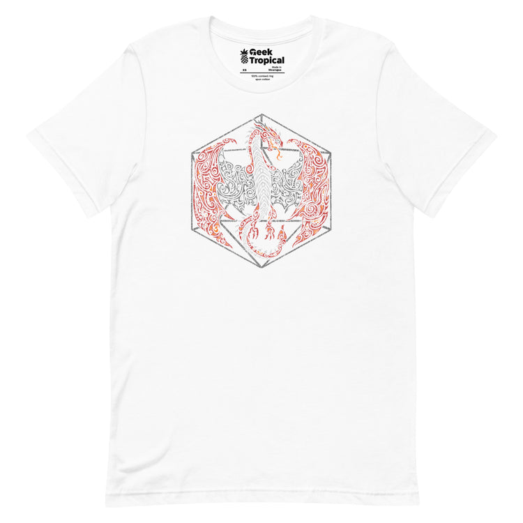 Tribal Dragon D20 T-Shirt Geek Nerd Advertise to Meta dnd & rpg print Fantasy Prints