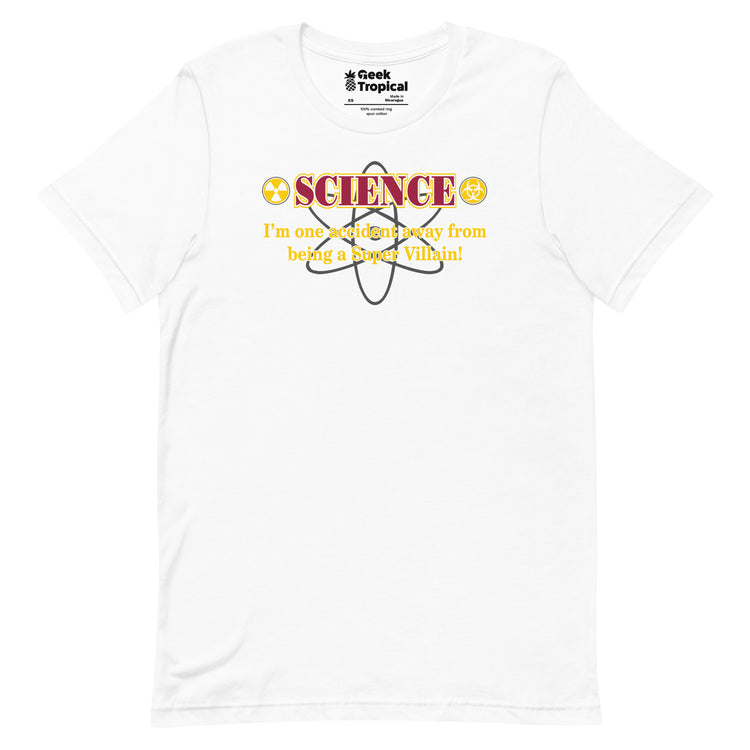Science Super Villain T-Shirt Geek Nerd Advertise to Meta FLOW DESC WRITING Funny Prints