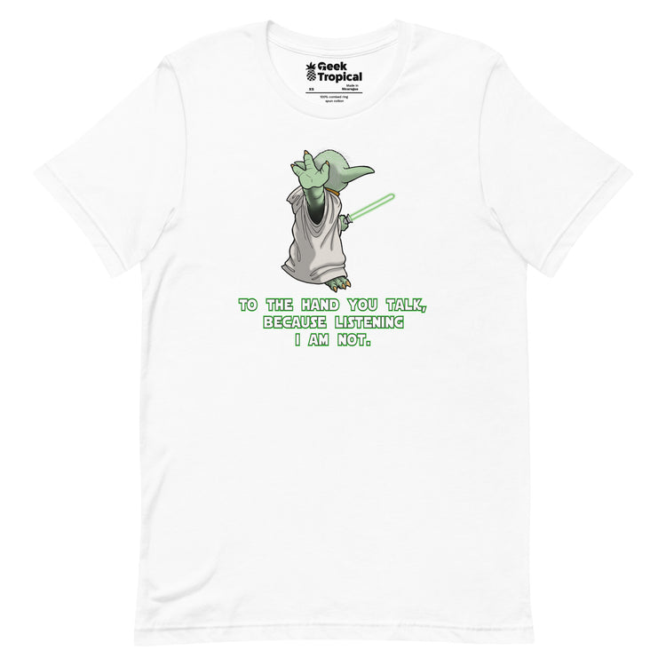 To Hand You Talk Not Listening T-Shirt Geek Nerd Advertise to Meta Fantasy Prints FLOW DESC WRITING