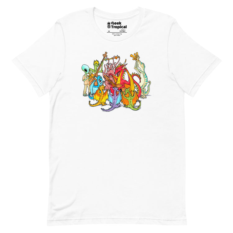 Alien Band T-Shirt Geek Nerd Advertise to Meta FLOW DESC WRITING music print