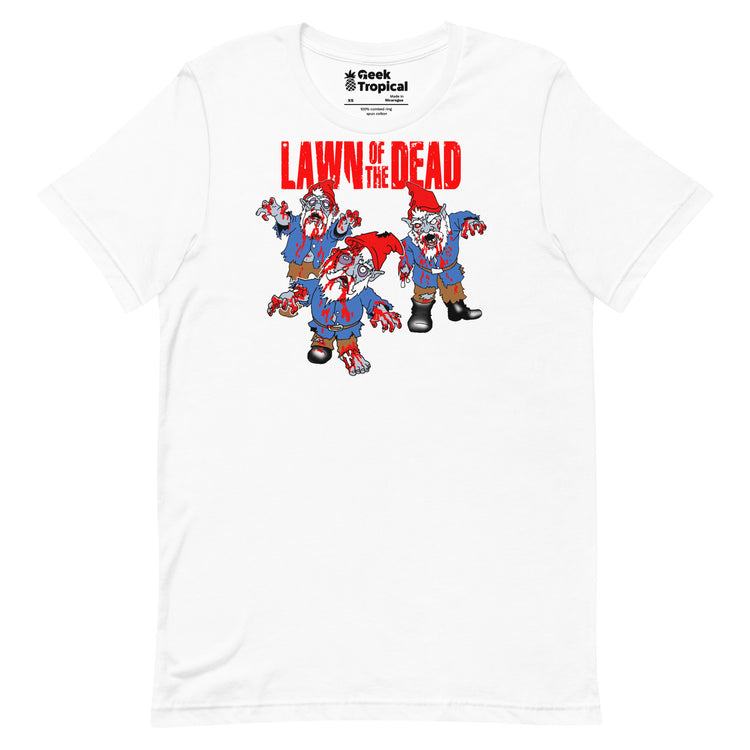 Lawn of the Dead T-Shirt Geek Nerd Advertise to Meta Fantasy Prints FLOW DESC WRITING