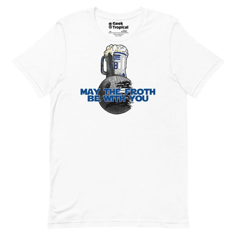 May the Froth Be With You T-Shirt Geek Nerd Advertise to Meta Fantasy Prints FLOW DESC WRITING