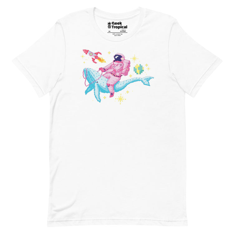 Astronaut Riding Space Whale T-Shirt Geek Nerd Advertise to Meta Elle Fantasy Prints