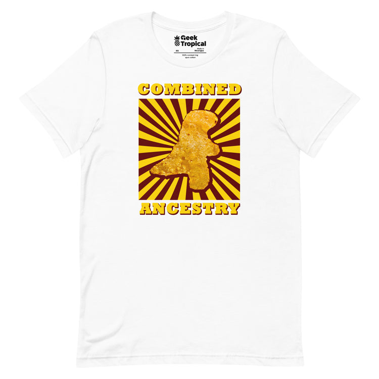 Combined Ancestry Dinosaur Nuggets T-Shirt Geek Nerd Advertise to Meta Animal Patterns Design by Random Galaxy