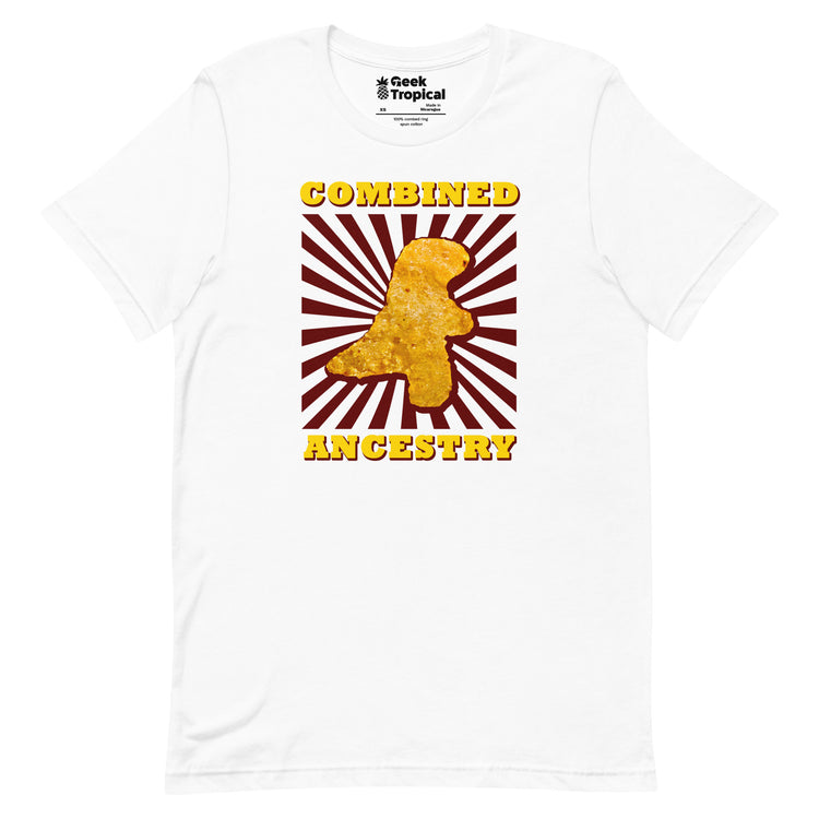 Combined Ancestry Dinosaur Chicken Nugget T-Shirt Geek Nerd Advertise to Meta Animal Patterns Design by Random Galaxy