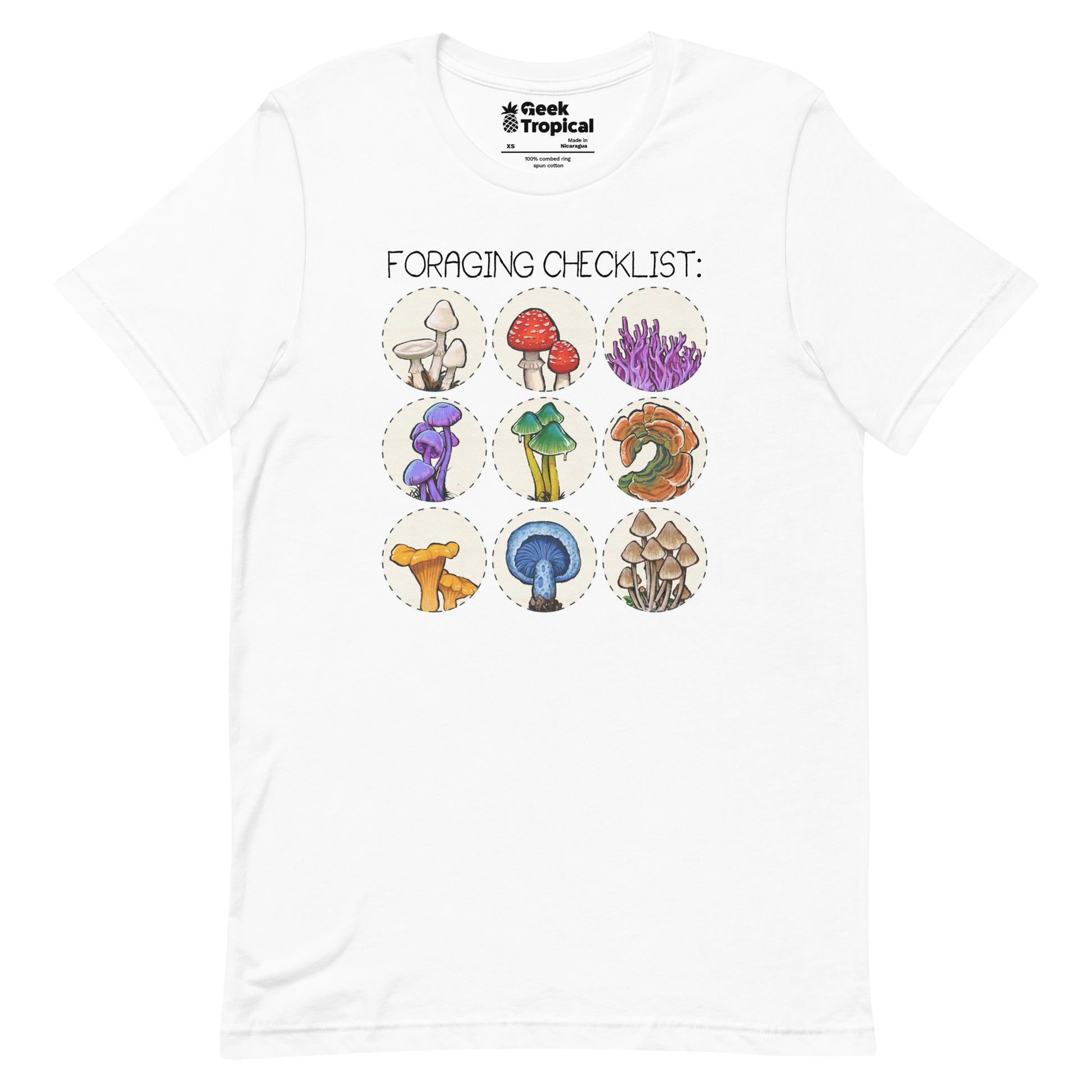 Foraging Checklist Mushrooms T-Shirt 15