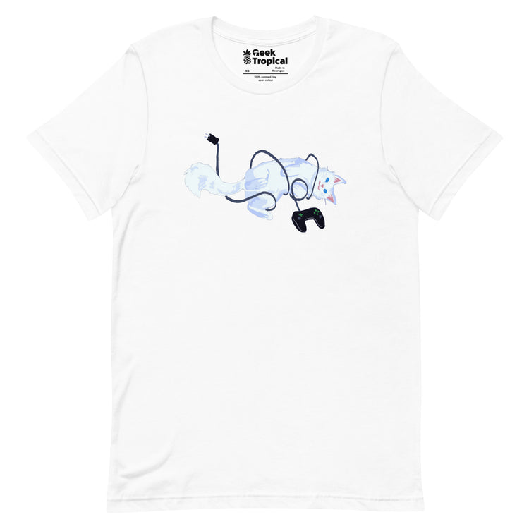 Meowximum Entanglement T-Shirt Geek Nerd Advertise to Meta Animal Patterns Design by Claire Murphy