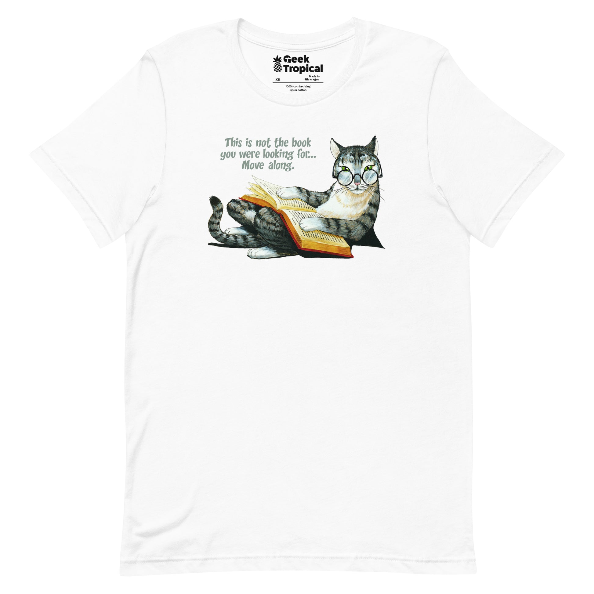 Grey Cat Reading T-Shirt 18