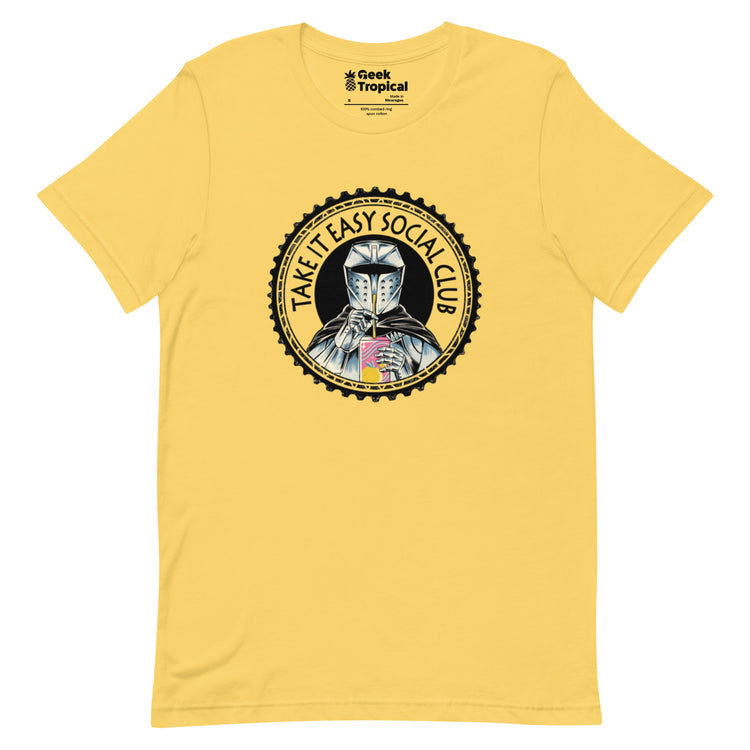 Take It Easy Social Club Knight T-Shirt Geek Nerd board game print Design by Tobe Fonseca dnd & rpg print