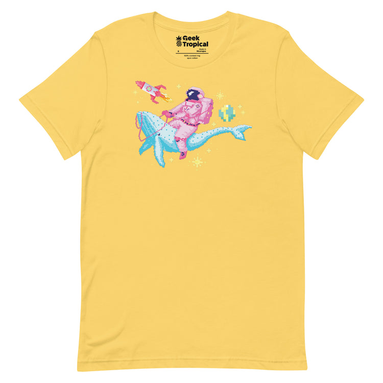 Astronaut Riding Space Whale T-Shirt Geek Nerd Advertise to Meta Elle Fantasy Prints
