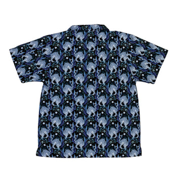 Year of the Tiger Blue Small Youth Hawaiian Shirt Geek Nerd Botany Print Design by Episodic