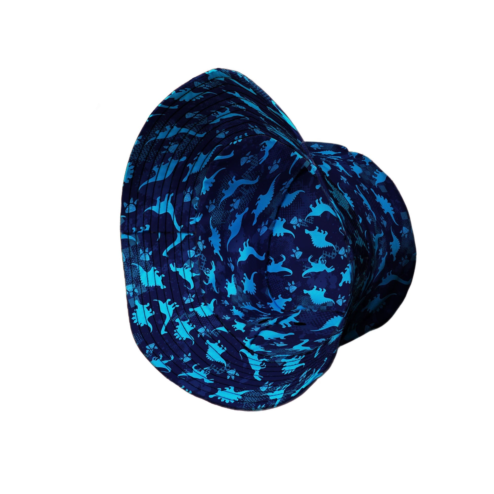 Dinosaur Urban Geometric Blue Dinosaur Bucket Hat