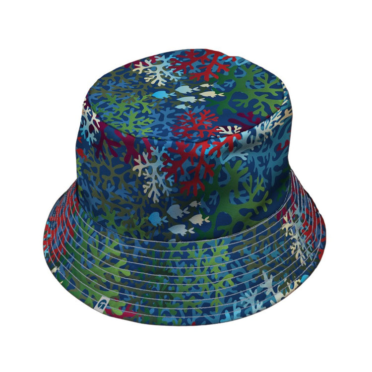 A Christmas Coral Bucket Hat - M - Grey Stitching - -