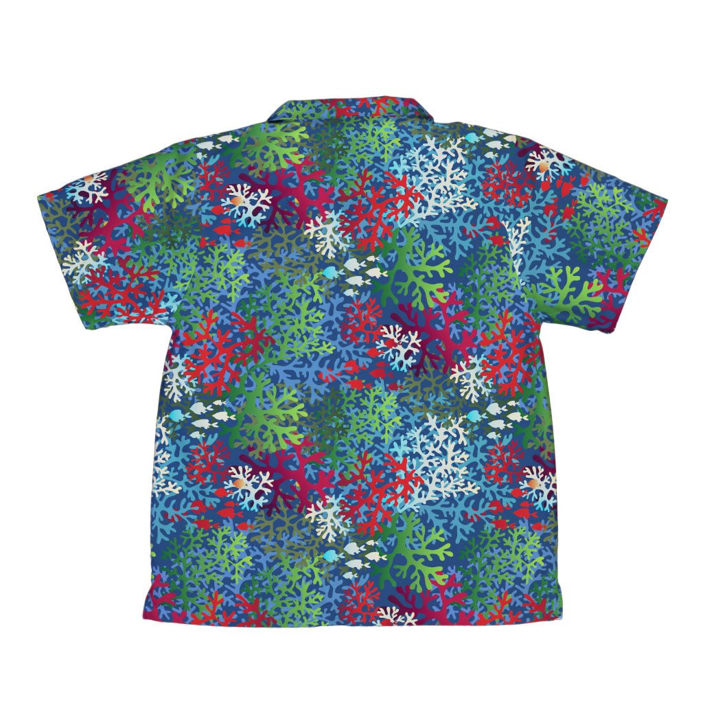 A Christmas Coral Youth Hawaiian Shirt - YXS - -