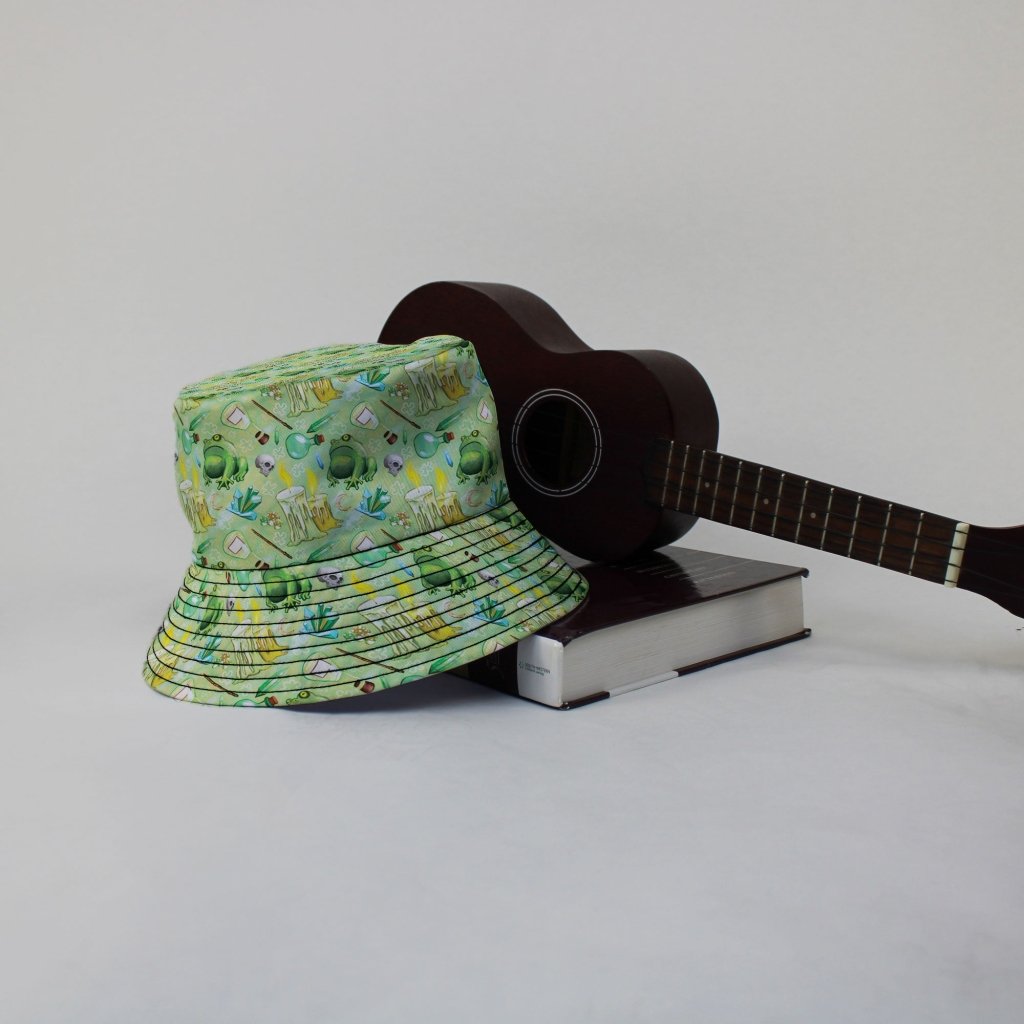 A Witches Brew Fantasy Bucket Hat - M - Grey Stitching - -