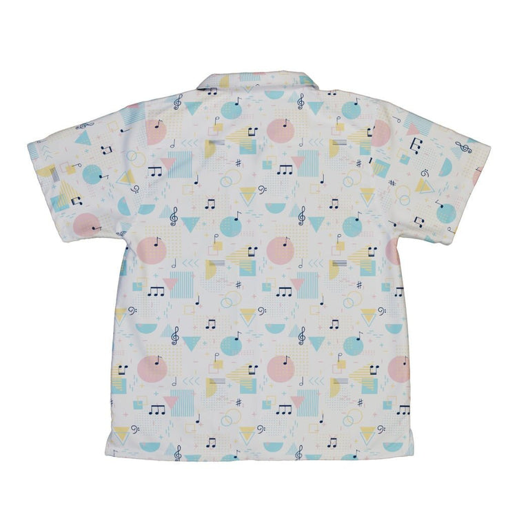 Alphabet Music Memphis Style White Youth Hawaiian Shirt - YXS - -