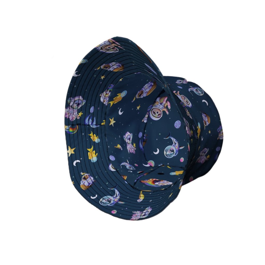 Animal Astronauts in Space Bucket Hat - M - Black Stitching - -