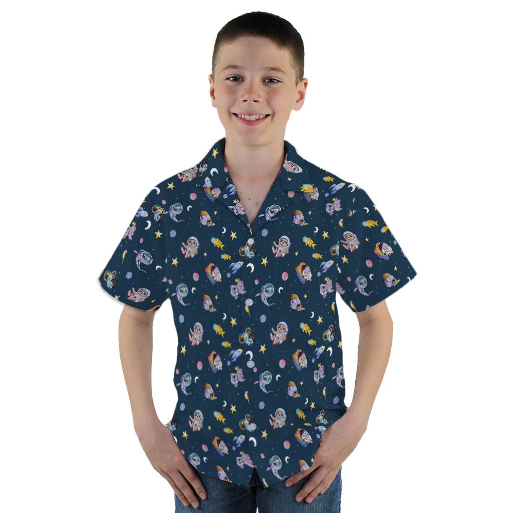 Animal Astronauts in Space Youth Hawaiian Shirt - YM - -