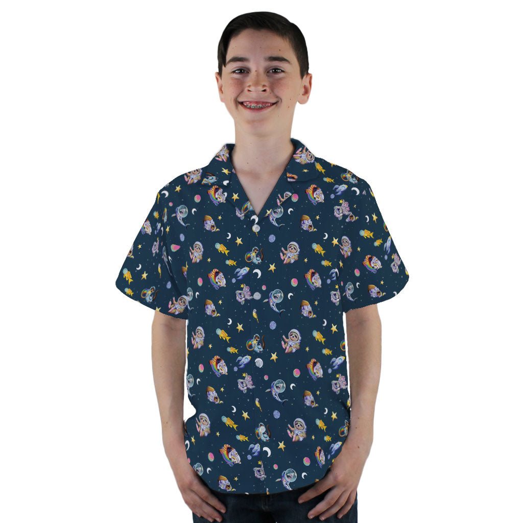 Animal Astronauts in Space Youth Hawaiian Shirt - YL - -