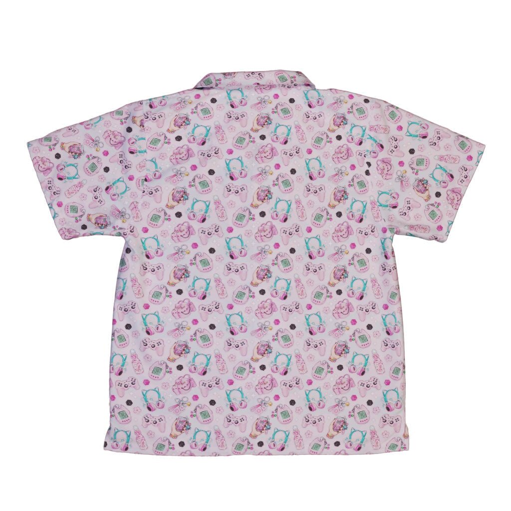 Anime Gamer Items Pink Youth Hawaiian Shirt - YXS - -