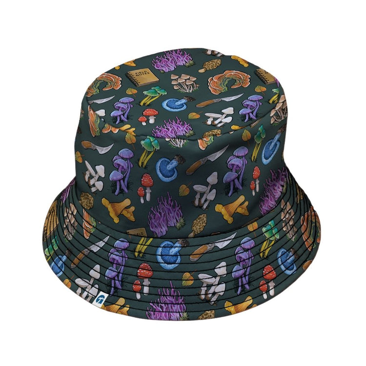 Anime Mushrooms Bucket Hat - M - Grey Stitching - -