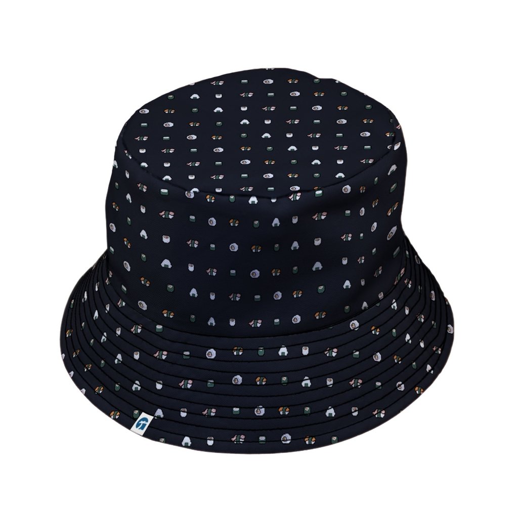 Anime Sushi Rolls Dark Bucket Hat - M - Grey Stitching - -