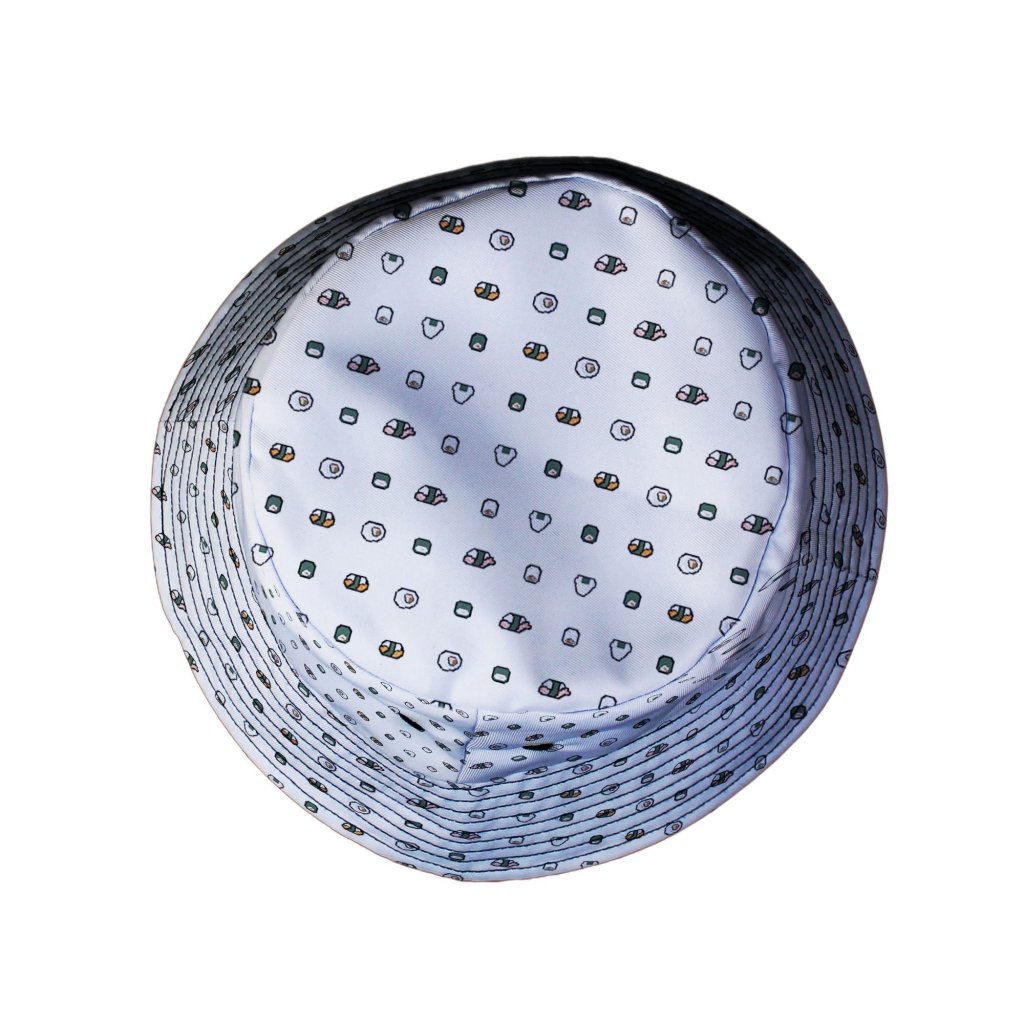 Anime Sushi Rolls Light Bucket Hat - M - Grey Stitching - -