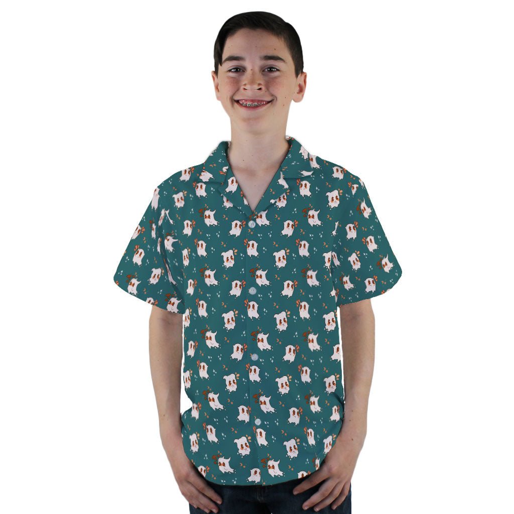 Anxious Ghosts Green Youth Hawaiian Shirt - YL - -
