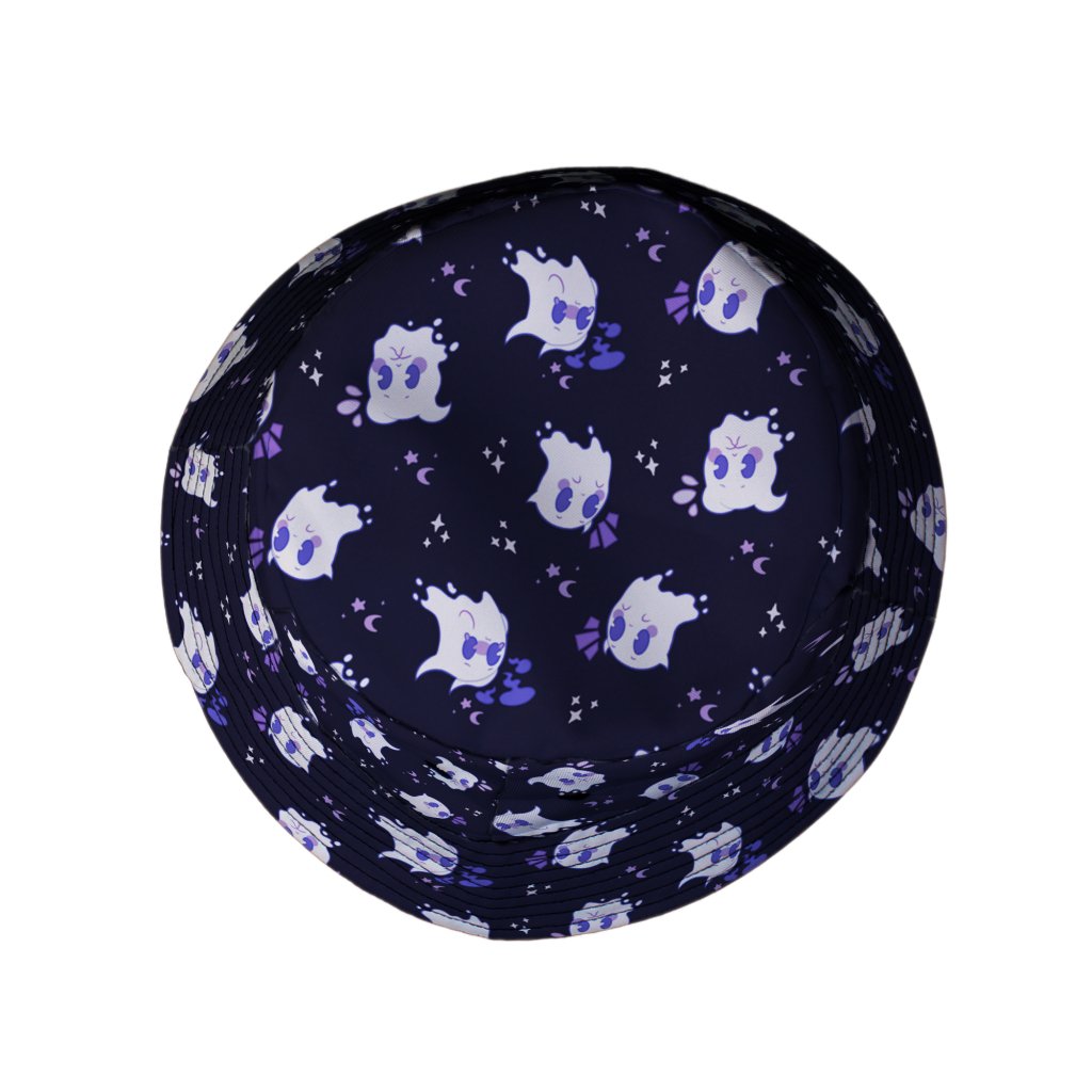 Anxious Ghosts Purple Bucket Hat - M - Grey Stitching - -