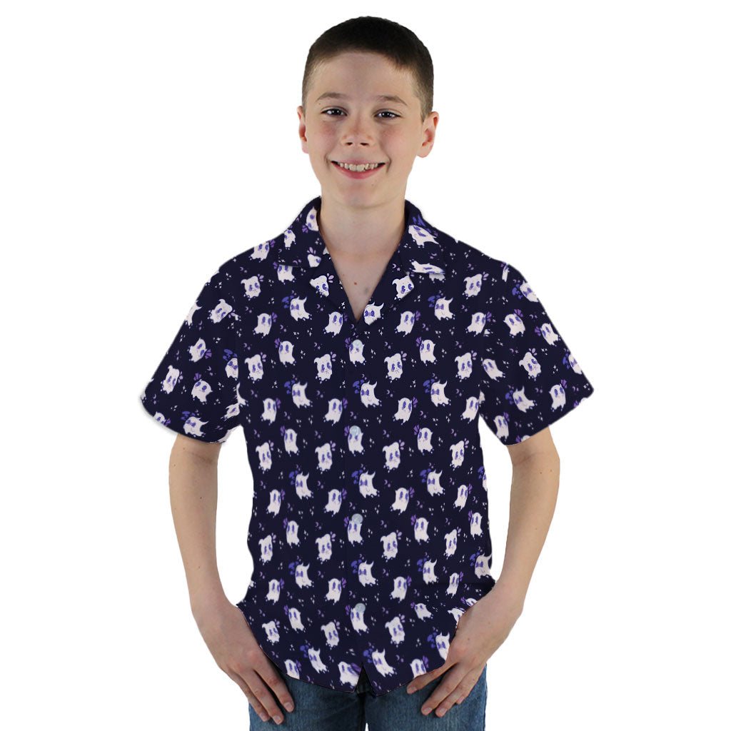 Anxious Ghosts Purple Youth Hawaiian Shirt - YM - -